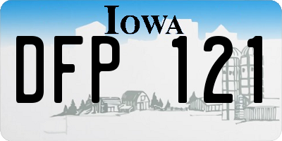 IA license plate DFP121