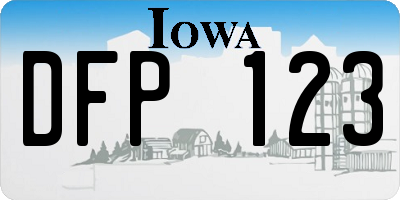 IA license plate DFP123