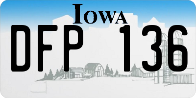 IA license plate DFP136