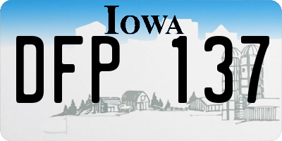 IA license plate DFP137