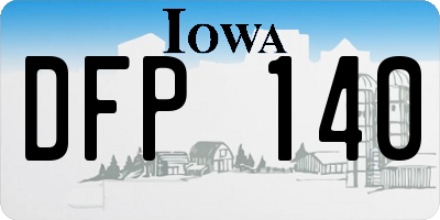 IA license plate DFP140