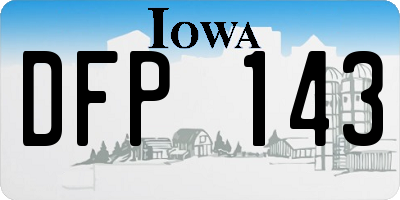 IA license plate DFP143
