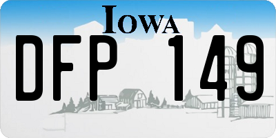 IA license plate DFP149
