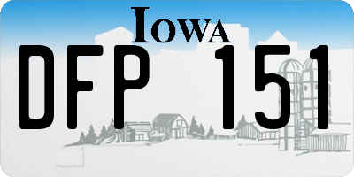 IA license plate DFP151