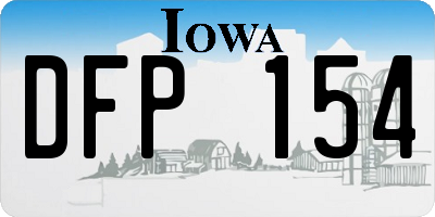 IA license plate DFP154
