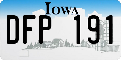 IA license plate DFP191