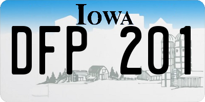 IA license plate DFP201