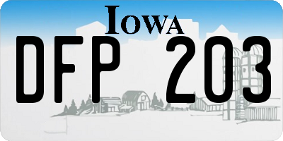 IA license plate DFP203