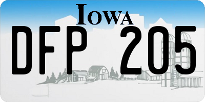 IA license plate DFP205