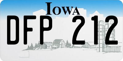 IA license plate DFP212