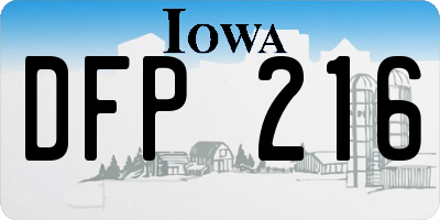 IA license plate DFP216