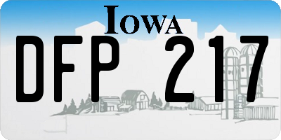 IA license plate DFP217