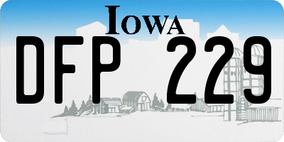 IA license plate DFP229
