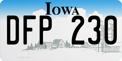 IA license plate DFP230