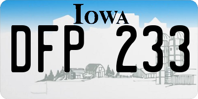 IA license plate DFP233