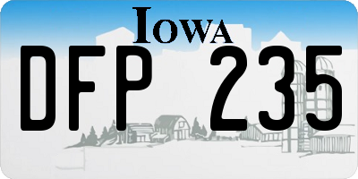 IA license plate DFP235