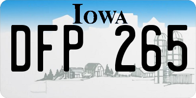 IA license plate DFP265