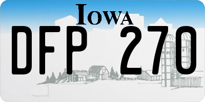 IA license plate DFP270