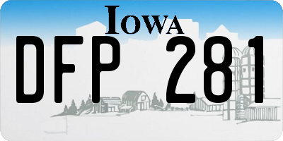 IA license plate DFP281