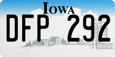 IA license plate DFP292