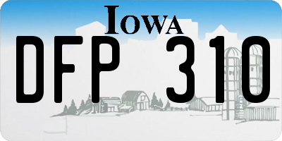 IA license plate DFP310