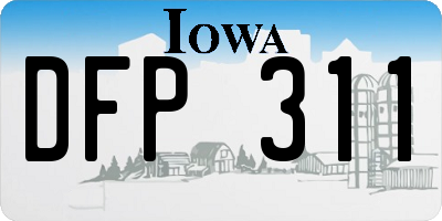 IA license plate DFP311