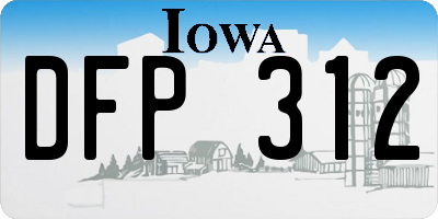 IA license plate DFP312