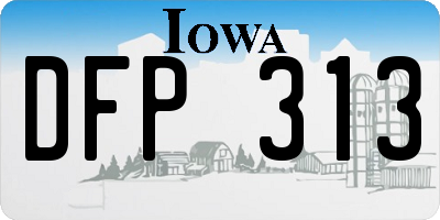 IA license plate DFP313