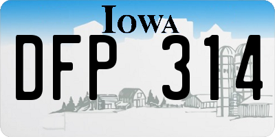IA license plate DFP314