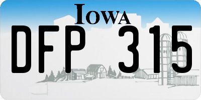 IA license plate DFP315