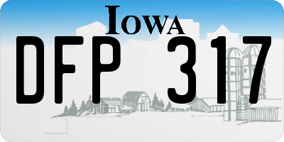 IA license plate DFP317