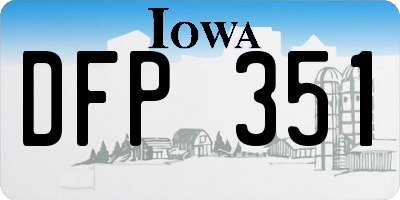 IA license plate DFP351