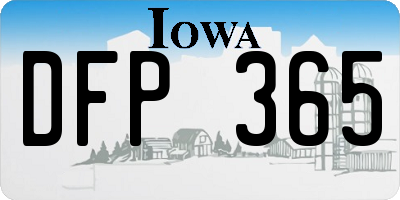 IA license plate DFP365