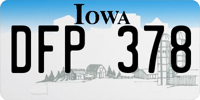 IA license plate DFP378