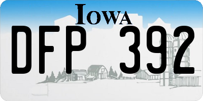 IA license plate DFP392