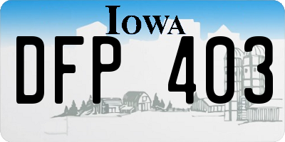 IA license plate DFP403