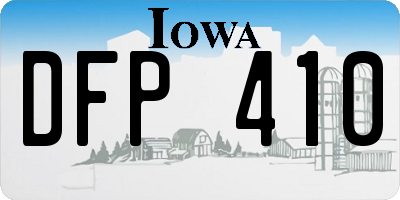 IA license plate DFP410