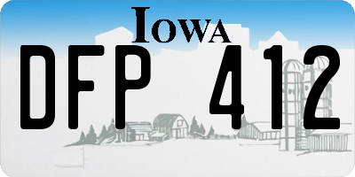 IA license plate DFP412