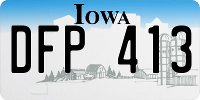 IA license plate DFP413