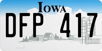 IA license plate DFP417