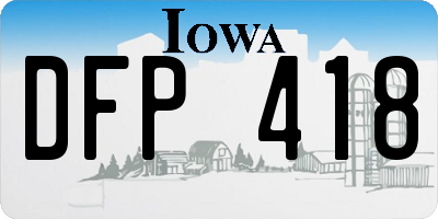 IA license plate DFP418