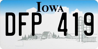 IA license plate DFP419