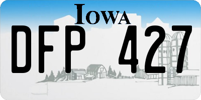 IA license plate DFP427