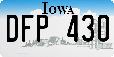 IA license plate DFP430