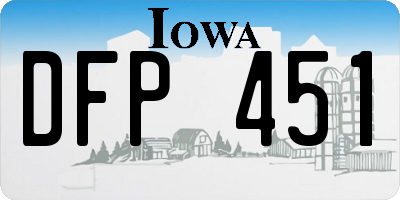 IA license plate DFP451