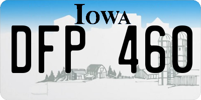 IA license plate DFP460