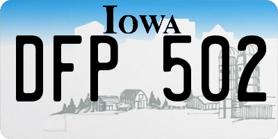 IA license plate DFP502