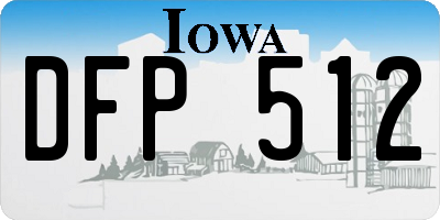 IA license plate DFP512