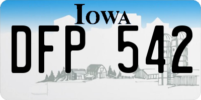 IA license plate DFP542