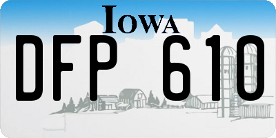 IA license plate DFP610